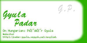 gyula padar business card